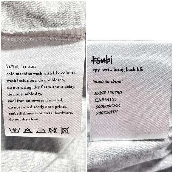 KSUBI 4 X 4 Biggie Short Sleeve Tee Grey Marle Size S Oversized Streetwear Urban - Picture 9 of 9